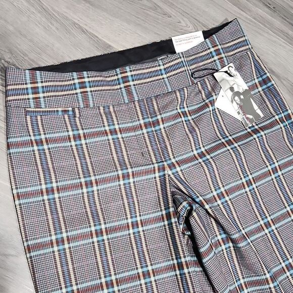 NWT Express Editor Low Rise Plaid Cropped Pant Capris - Picture 2 of 7